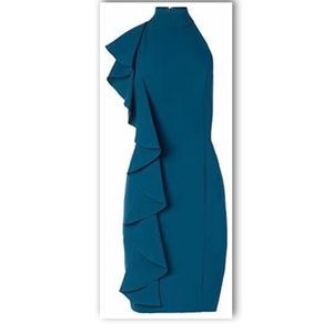 NWT Eliza J Bodycon Halter Dress With Ruffle Detail